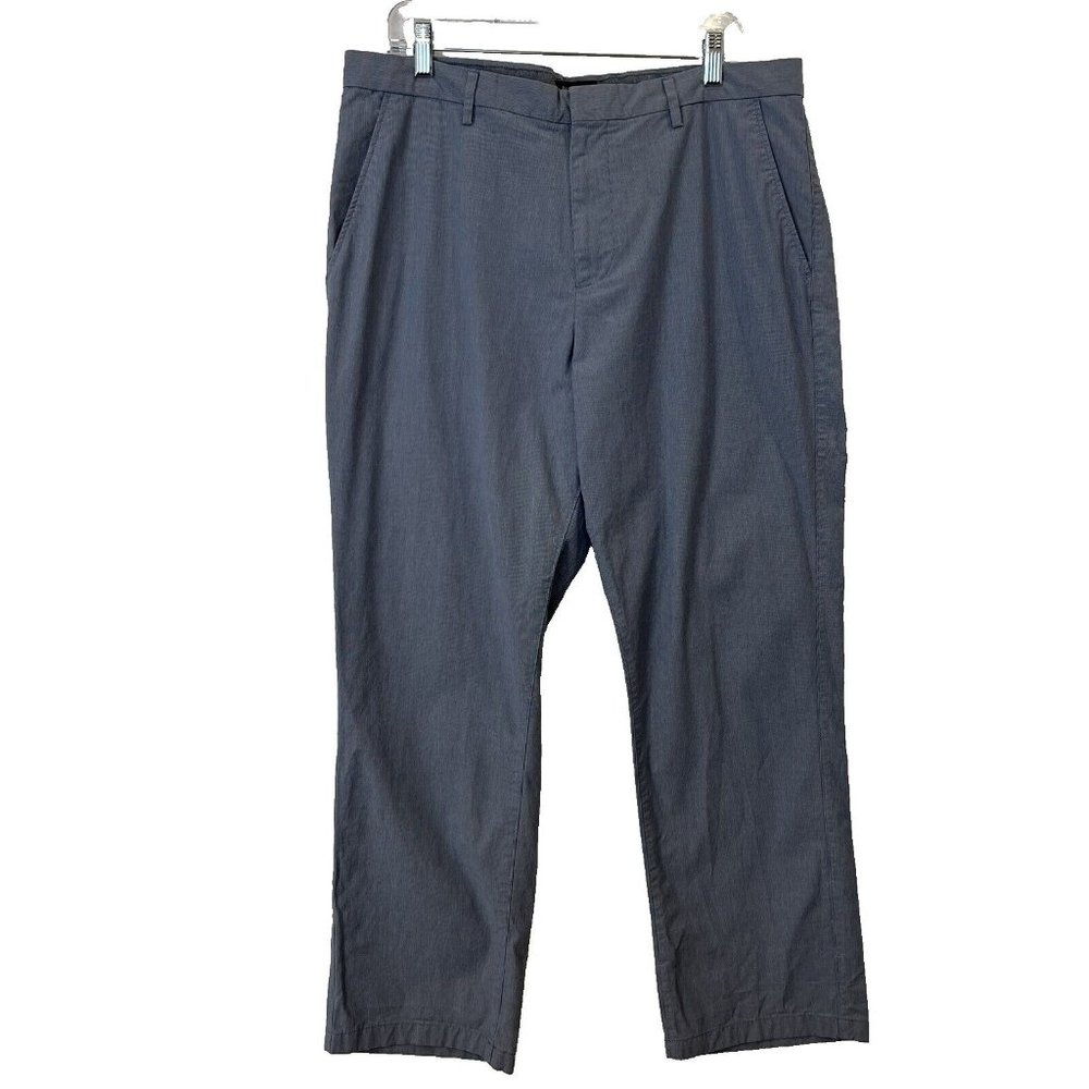 Banana Republic Men's Kentfield Flat Front Micro Check Career Pants 38x28.5 Blue